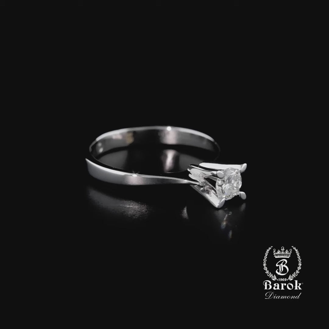 Pırlanta Tektaş Yüzük 0.25 Ct. E VS2 18K HRD Sertifikalı