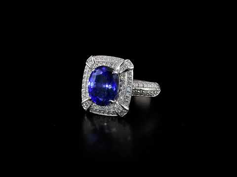 Safir Pırlantalı 0.81 Ct Oval Fantezi Yüzük 14K