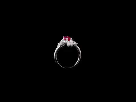 Pırlantalı Marki̇z Yakut Altın Yüzük 0.53 Ct. 14K