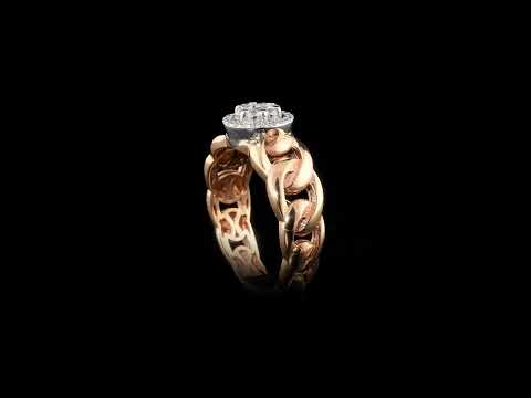 Pırlantalı 0.24 Ct. Rose Fantezi Yüzük 18K