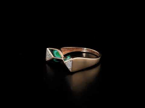 Yeşil Mineli Pırlanta 0.09 Ct. Rose Yüzük 14K
