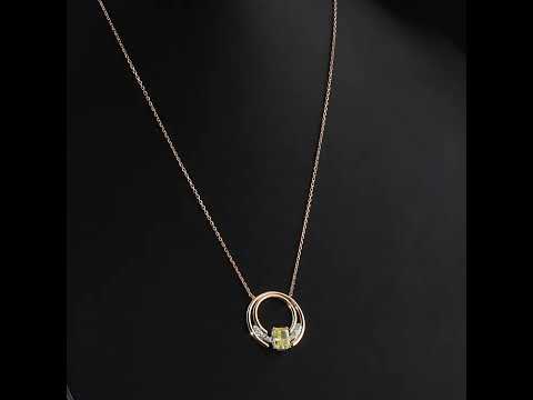 Citrine Pırlantalı 0.10 Ct. Prenses Briseia Rose Kolye 14K