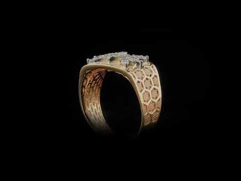 Baget Pırlantalı 0.34 Ct. Rose Fantezi Yüzük 14K