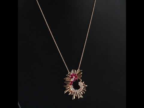 Markiz Yakut Pırlantalı 0.53 Ct. Rubespera Kolye 18K