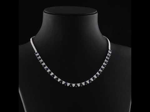 Pırlantalı  Damla Safir Gerdanlık 5,00 Ct. 18K
