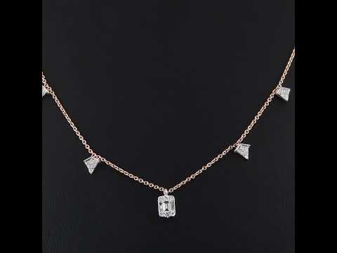Baget Pırlantalı Fantezi Kolye Rose 0.31 Ct. 14K