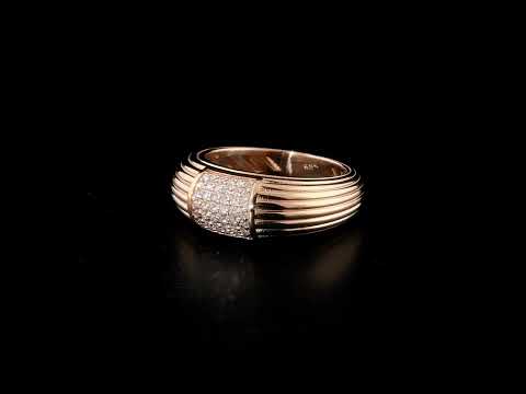 Pırlanta 0.24 Ct. Fantezi Rose Hareket Yüzük 14k