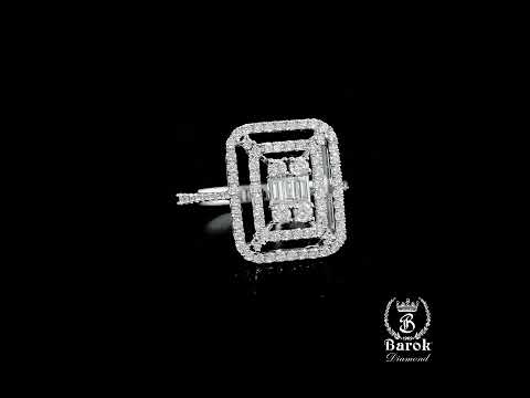 Baget Pırlanta Yüzük 0.82 Ct. E VS 14K