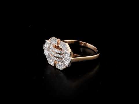 Baget Pırlantalı 0.50 Ct. Fantezi Rose Yüzük 14K