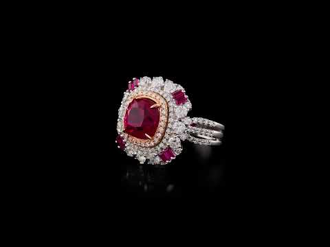 Pırlantalı Yakut 1,74 Ct. Fantezi Yüzük 18K