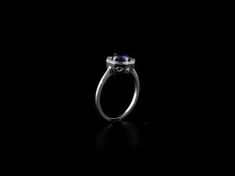 Baget Pırlantalı 0,30 Ct. Safir Altın Yüzük 14K