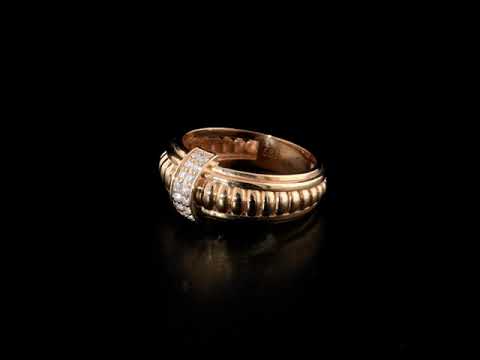 Pırlanta 0.13 Ct. Fantezi Rose Hareket Yüzük 14K