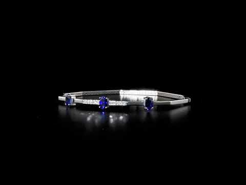 Safir Pırlantalı Oval Kesim 0.11 Ct. Saphielle Kelepçe 18K