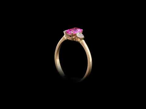 Renkli Taşlı 0.22 Ct Violacea Rose Pırlanta Yüzük 14K