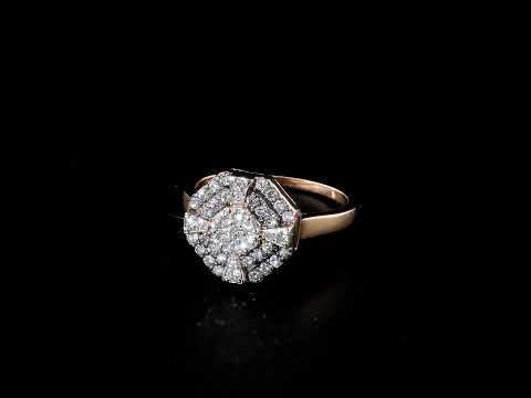 Pırlantalı 0.53 Ct. Fantezi Rose Yüzük 14K