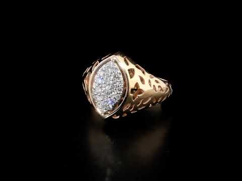 Pırlantalı 0.36 Ct. Rose Fantezi Yüzük 14K