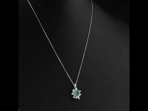 Zümrüt Pırlantalı 0.31 Ct. Videria Kolye 18K