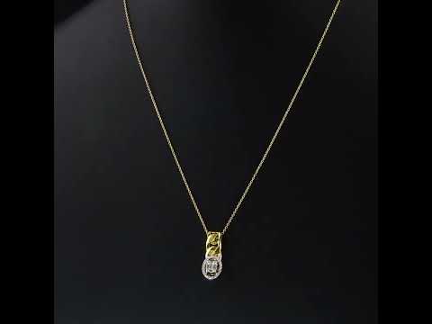 Baget Pırlantalı 0.23 Ct. Lunetta Fantezi Altın Kolye 18K