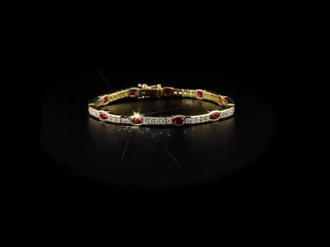 Pırlantalı Oval Yakut 2.18 Ct. Bileklik 18 Ct.
