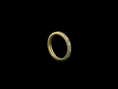 Mavi Pırlantalı 0.63 Ct. Altın Tamtur Yüzük 18K