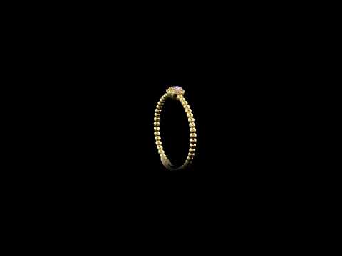 Pırlanta 0.10 Ct. Altın Boncuk Fantezi Yüzük 18K