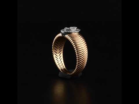 Baget Pırlantalı 0.17 Ct. Phrygiana Rose Yüzük 18K