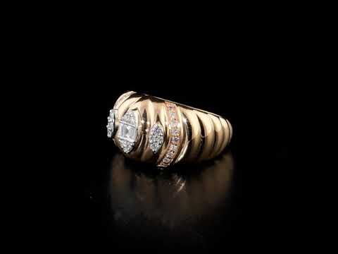 Prenses Pırlantalı 0.36 Ct. Rose Fantezi Yüzük 14K