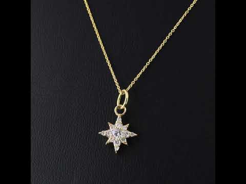 Pırlantalı Altın Kutup Yıldızı Kolye 0.24 Ct. 14K