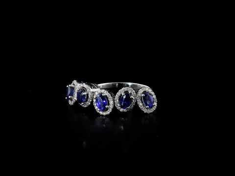Safir Pırlantalı 0.44 Ct Caeridia Oval Fantezi Yüzük 18K