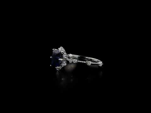 Safir Pırlantalı 0.26 Ct. Baget  Fantezi Yüzük 18K