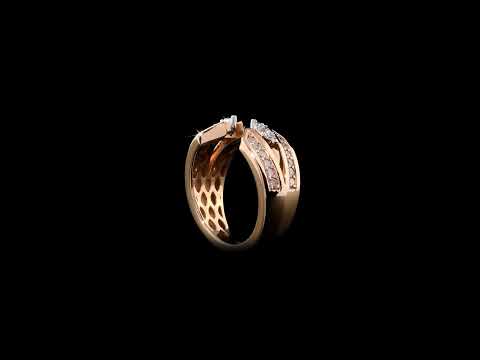 Pırlantalı 0.47 Ct. Rose Fantezi Yüzük 18K