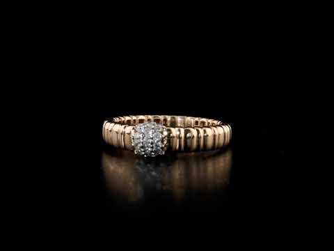 Pırlantalı 0.16 Ct. Rose Fantezi Hareket Yüzük 14K