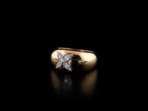 Pırlanta 0.19 Ct. Fantezi Rose Yüzük 18K