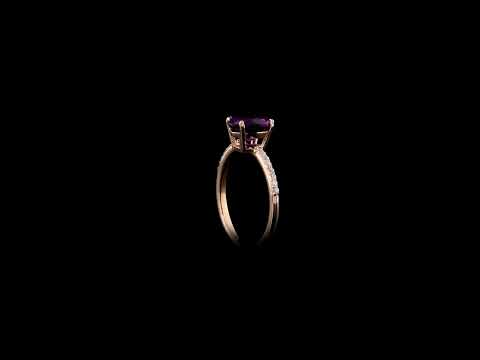 Pırlantalı 0.10 Ct. Oval Renkli Taşlı Fantezi Yüzük 14K