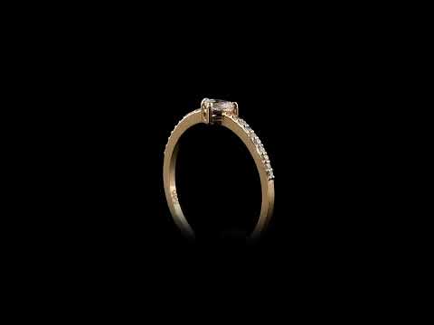 Damla Kesim Pırlantalı 0.25 Ct. Fantezi Rose Yüzük 14K