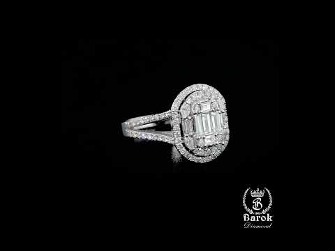 Baget Pırlanta Yüzük 1.30 Ct. F VS - 14K