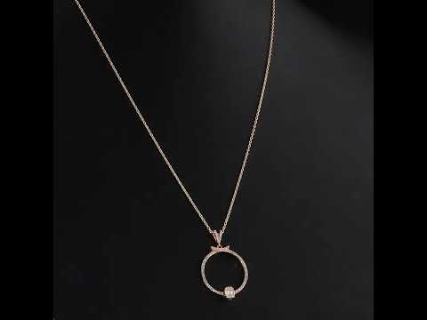 Baget Pırlantalı 0.32 Ct. Denaria Rose Kolye 14k