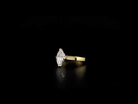 Markiz Pırlantalı Altın Tektaş Yüzük 0.91 Ct. 18K
