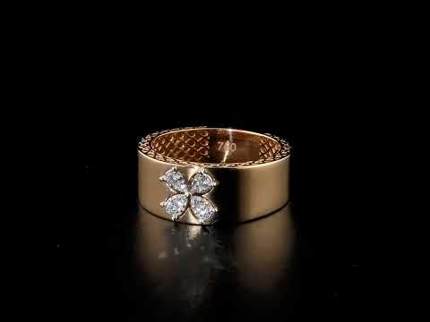 Pırlantalı 0.14 Ct. Rose Fantezi Yüzük 18K
