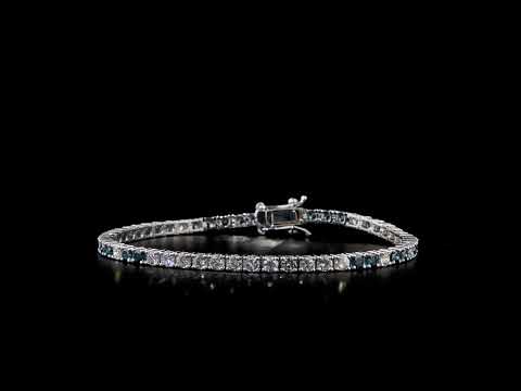 Mavi Pırlantalı 4.70 Ct. Suyolu Bileklik 18K