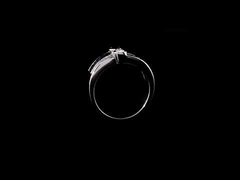 Damla Pırlantalı Prenses Safir Altın Yüzük 0.54 Ct 18K
