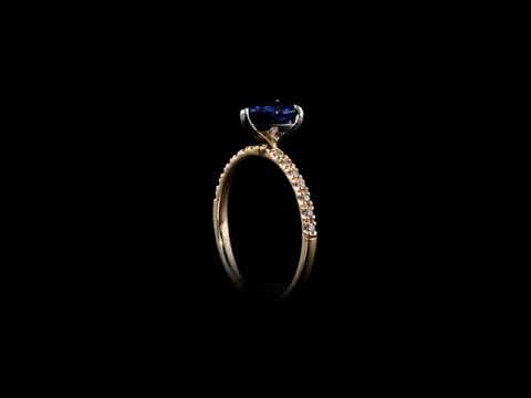 Safir Pırlantalı 0.10 Ct Damla Fantezi Rose Yüzük 14K