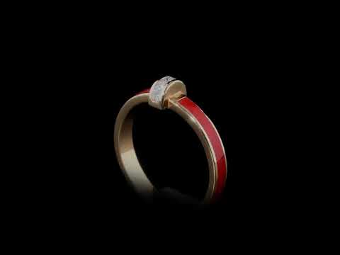 Prenses Pırlantalı 0.12 Ct. Thalassa Rose Yüzük 14K