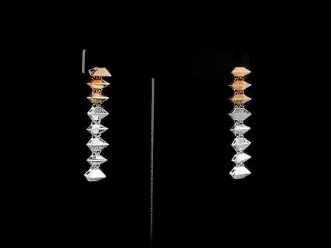 Pırlantalı 0.25 Ct. Rose & Beyaz Flavia Küpe 14K