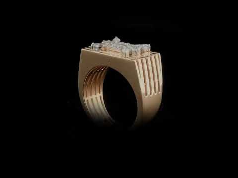Baget Pırlantalı 0.43 Ct. Rose Fantezi Yüzük 14K