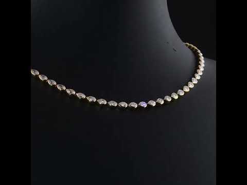 Damla Pırlantalı 9.20 Ct. Altın Tessellina Gerdanlık 18K