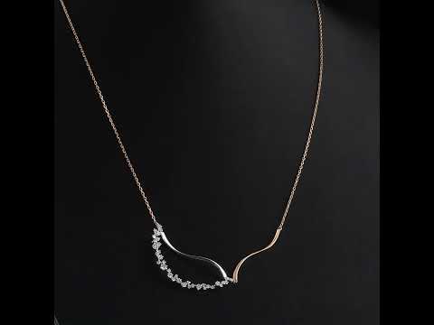 Pırlantalı 0.47 Ct. Albarosa Rose & Beyaz Kolye 18K