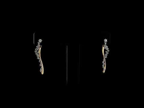 Pırlantalı 0.46 Ct. Albarosa Rose & Beyaz Küpe 18K