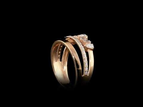 Damla Kesim Pırlantalı 0.44 Ct. Rose Yüzük 14K