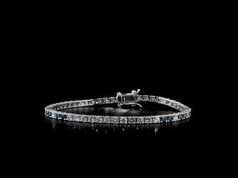 Mavi Pırlantalı 4.70 Ct. Suyolu Bileklik 18K